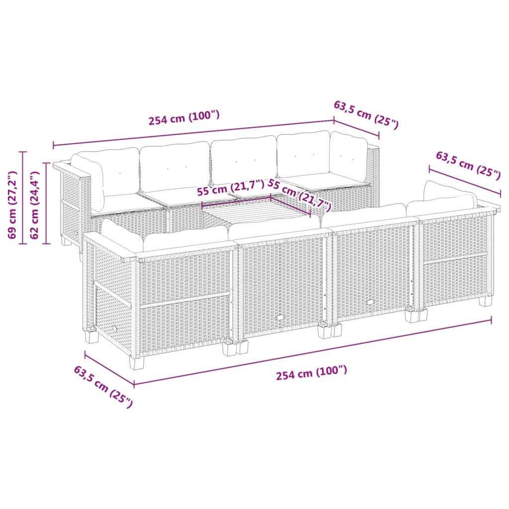 VidaXL Garten sofagarnitur poly-rattan  