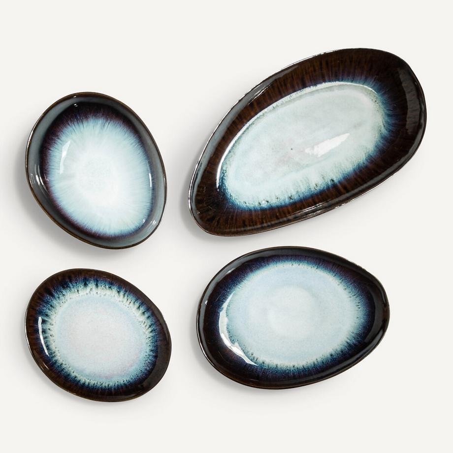 AM.PM 4er-Set Speiseteller Mytili aus Steingut  