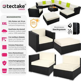 Tectake Rattan Lounge mit Aluminiumgestell Las Vegas  