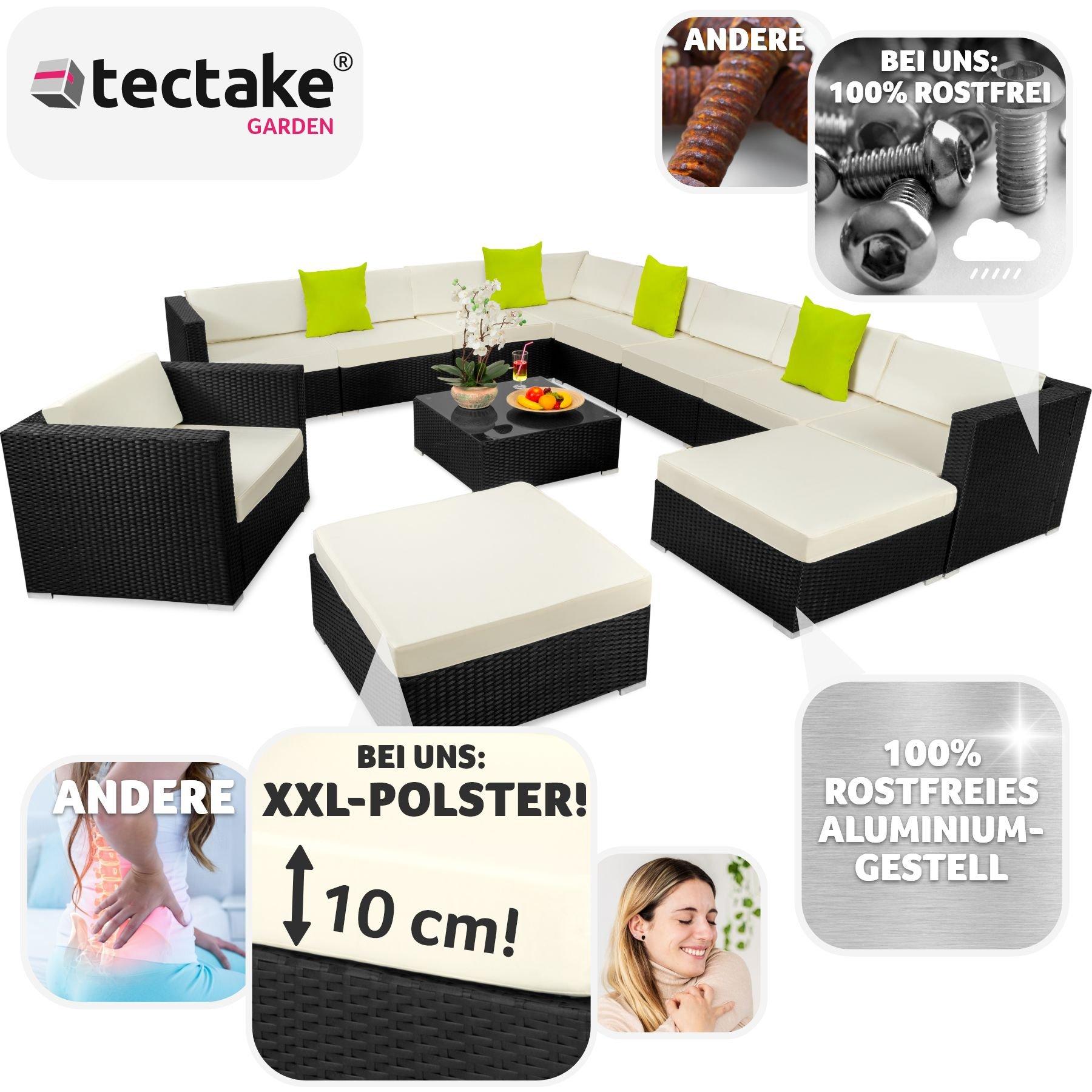 Tectake Rattan Lounge mit Aluminiumgestell Las Vegas  