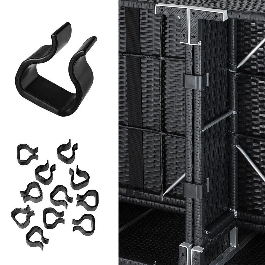 Tectake Set lounge in rattan  Las Vegas con telaio in alluminio  