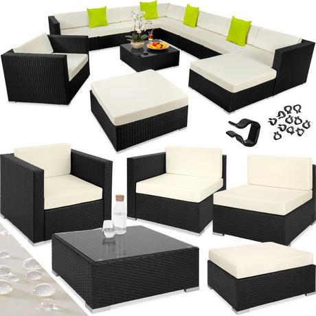 Tectake Rattan Lounge mit Aluminiumgestell Las Vegas  