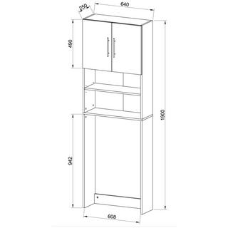 VCM WC en bois Étagère de WC en saillie Armoire murale Totas WC en bois Étagère de WC en saillie Armoire murale Totas  