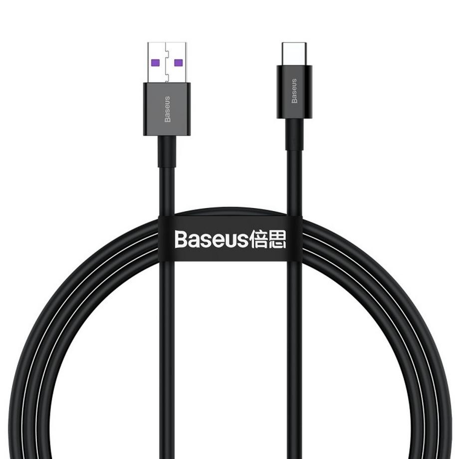 Baseus Schnellladekabel USB-A auf USB-C, 66 W, 2 m – Schwarz