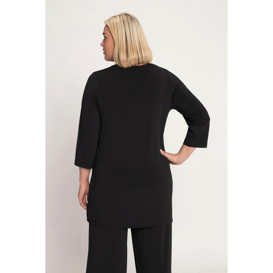 Ulla Popken Longshirt Ringmuster Rundhals 3/4-Arm  