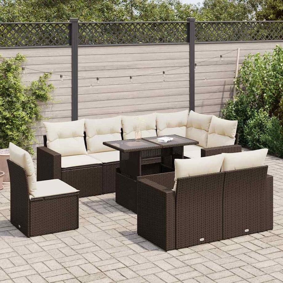 VidaXL set di divani da giardino Polirattan  