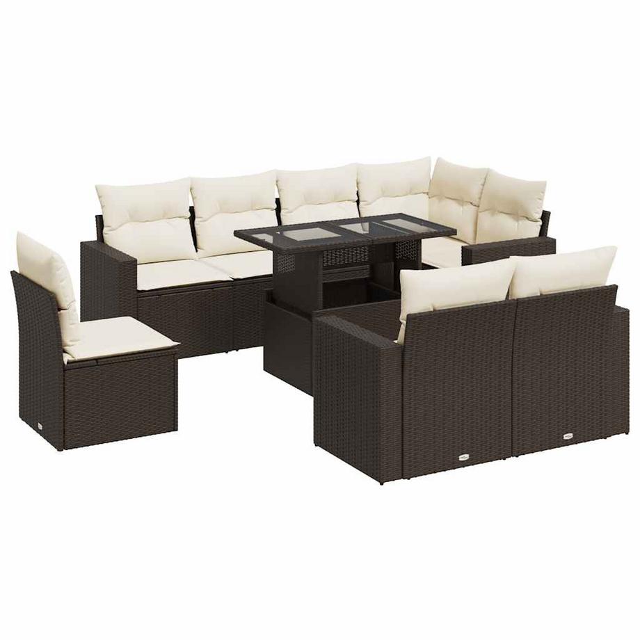 set di divani da giardino Polirattan