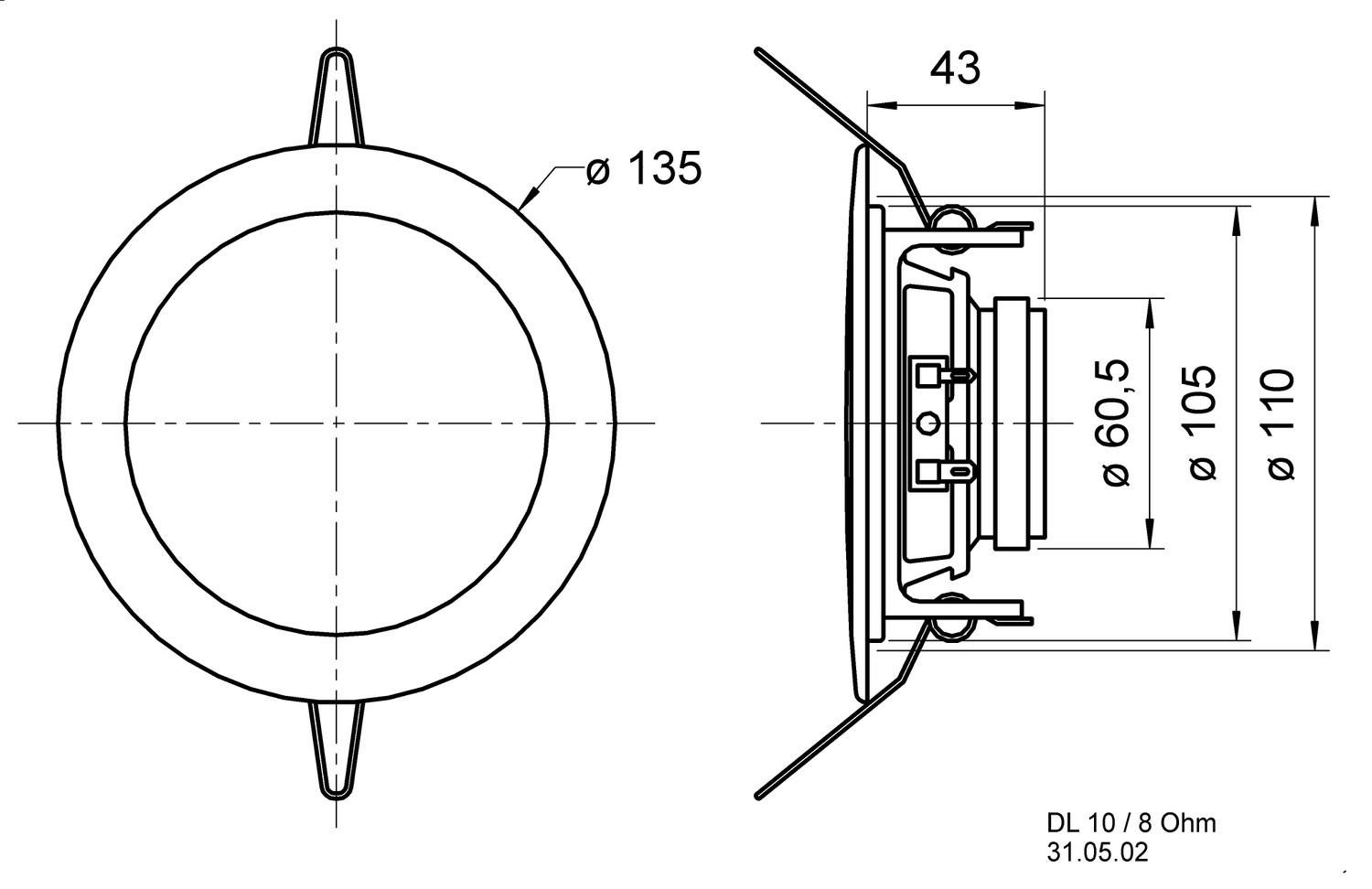 Nedis  DL 10 - 8 ohms - 10 cm (4 ") haut-parleurs montés au plafond 
