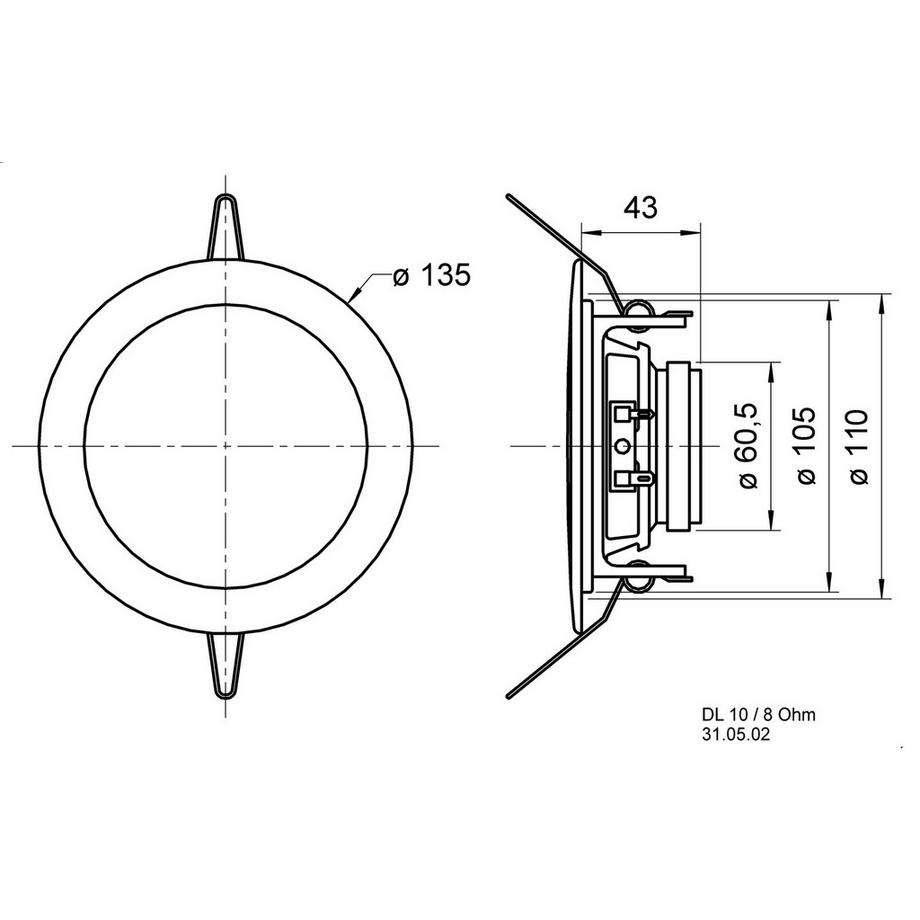 Nedis  DL 10 - 8 Ohm - 10 cm (4 ") Deckenlautsprecher 