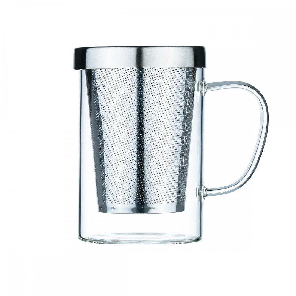Image of Becher 400ml mit deckel und edelstahlfilter Becher 400ml mit deckel und edelstahlfilter