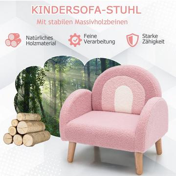 Fauteuil enfant pour tout-petits Canapé enfant rembourré avec dossier rose