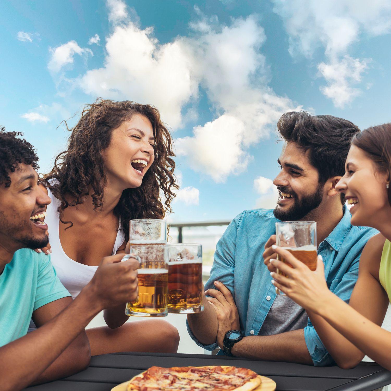 B2X Tavolo da pranzo pieghevole in acciaio, da esterno  