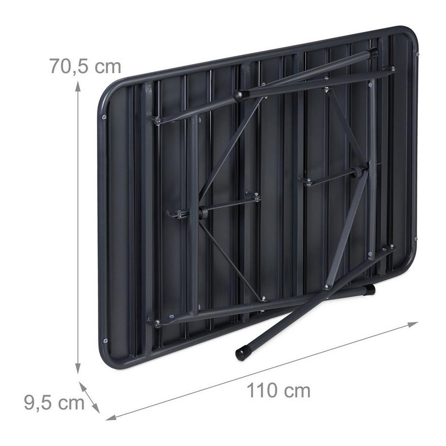 B2X Klappbarer Esstisch aus Stahl, außen  