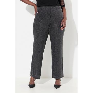 Pantalon Mary, rayures scintillantes, jambe large et ceinture élastique