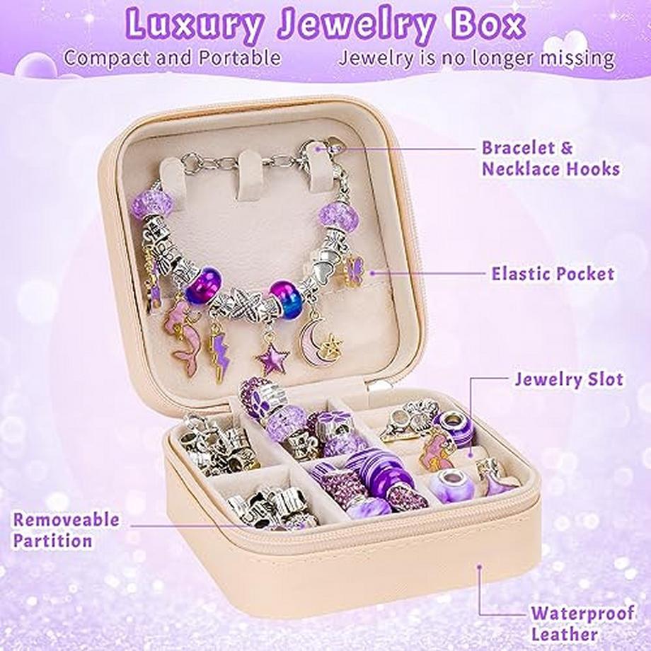 Activity-board  Cadeaux, bijoux artisanaux pour filles, kit artisanal pour enfants, fabrication de bracelets à breloques, kit de bricolage 