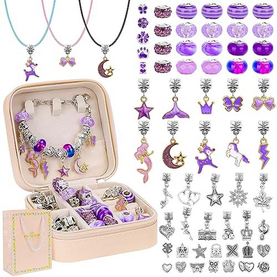 Cadeaux, bijoux artisanaux pour filles, kit artisanal pour enfants, fabrication de bracelets à breloques, kit de bricolage
