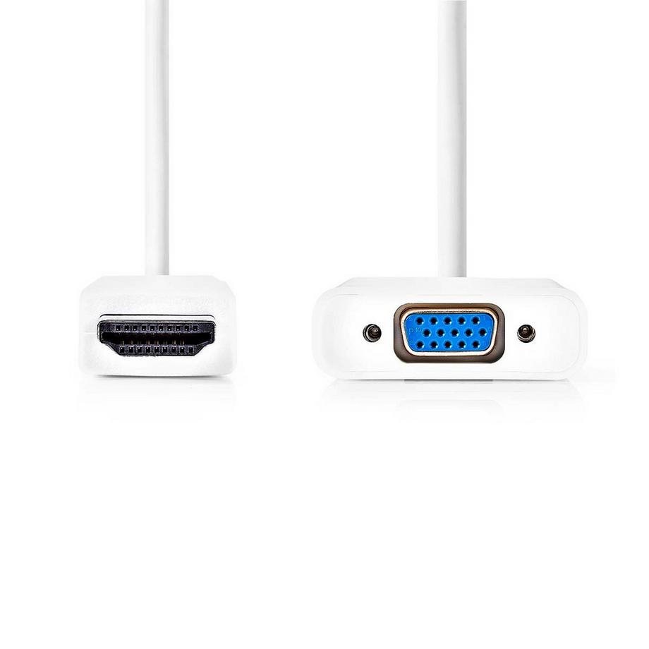 Nedis  Adaptateur VGA | HDMI™ Connecteur | VGA Femelle 15p | Nickelé | Droit | PVC | Blanc | Boîte 