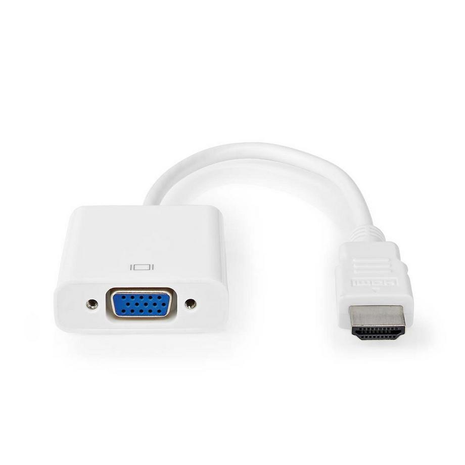 Nedis  Adaptateur VGA | HDMI™ Connecteur | VGA Femelle 15p | Nickelé | Droit | PVC | Blanc | Boîte 