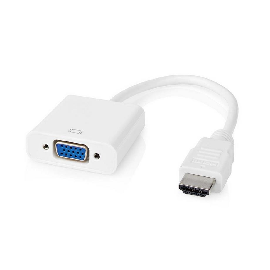 Nedis  Adaptateur VGA | HDMI™ Connecteur | VGA Femelle 15p | Nickelé | Droit | PVC | Blanc | Boîte 