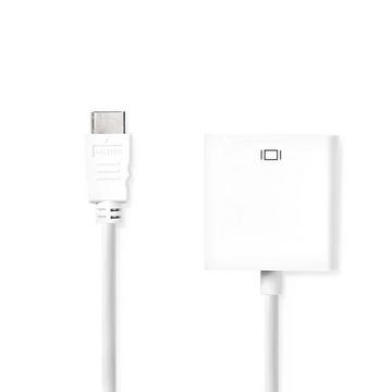 Adaptateur VGA | HDMI™ Connecteur | VGA Femelle 15p | Nickelé | Droit | PVC | Blanc | Boîte