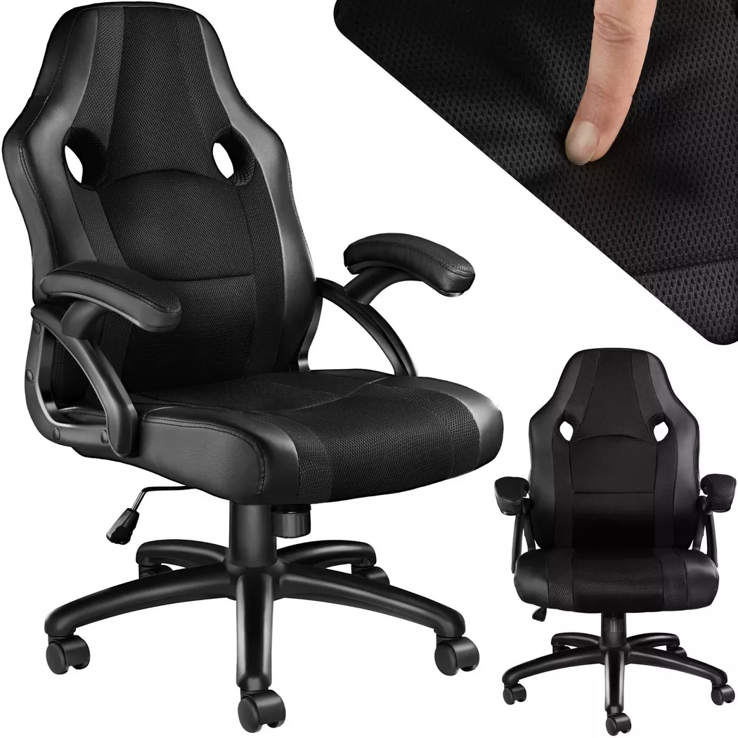 Tectake – Bürostuhl Benny, 68cm, Schwarz