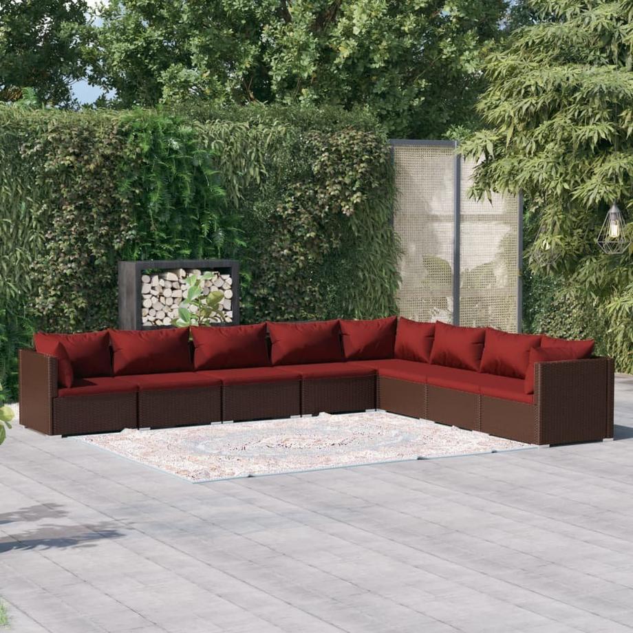 VidaXL Salon de jardin rotin synthétique  