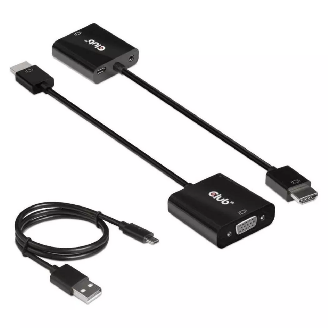 CLUB 3D - Adapterkabel HDMI - VGA, Schwarz, One Size