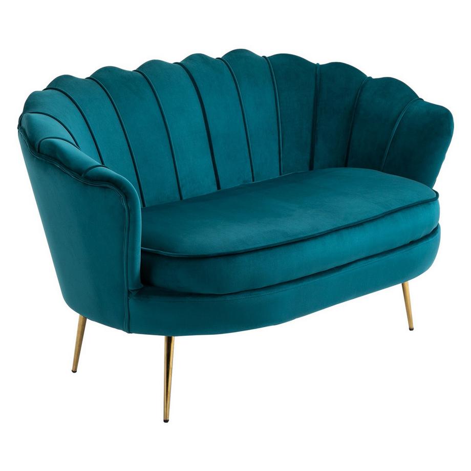 Sofa 2 Sitzer Couch mit Armlehne Dick Gepolstert Polstersofa Modern Doppelsofa mit Samtoptik für Wohnzimmer Schlafzimmer, 130 x 77 x 77 cm, Dunkelgrün Aosom