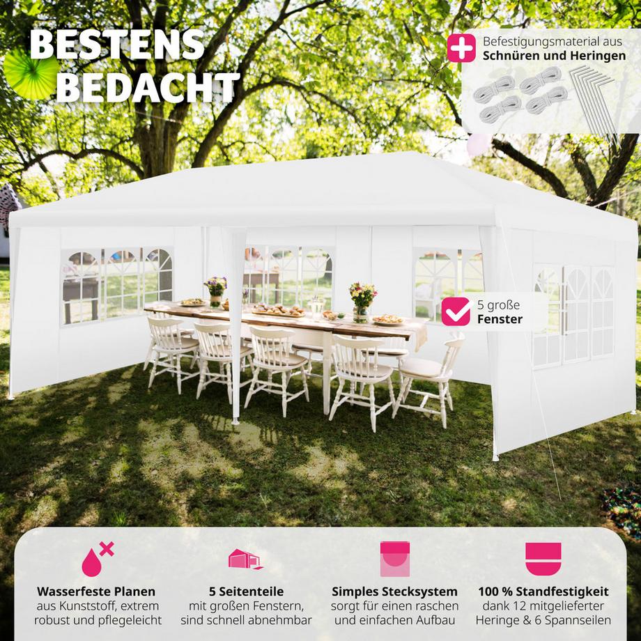 Tectake Pavillon Vivara 6 x 3 m wasserdicht  