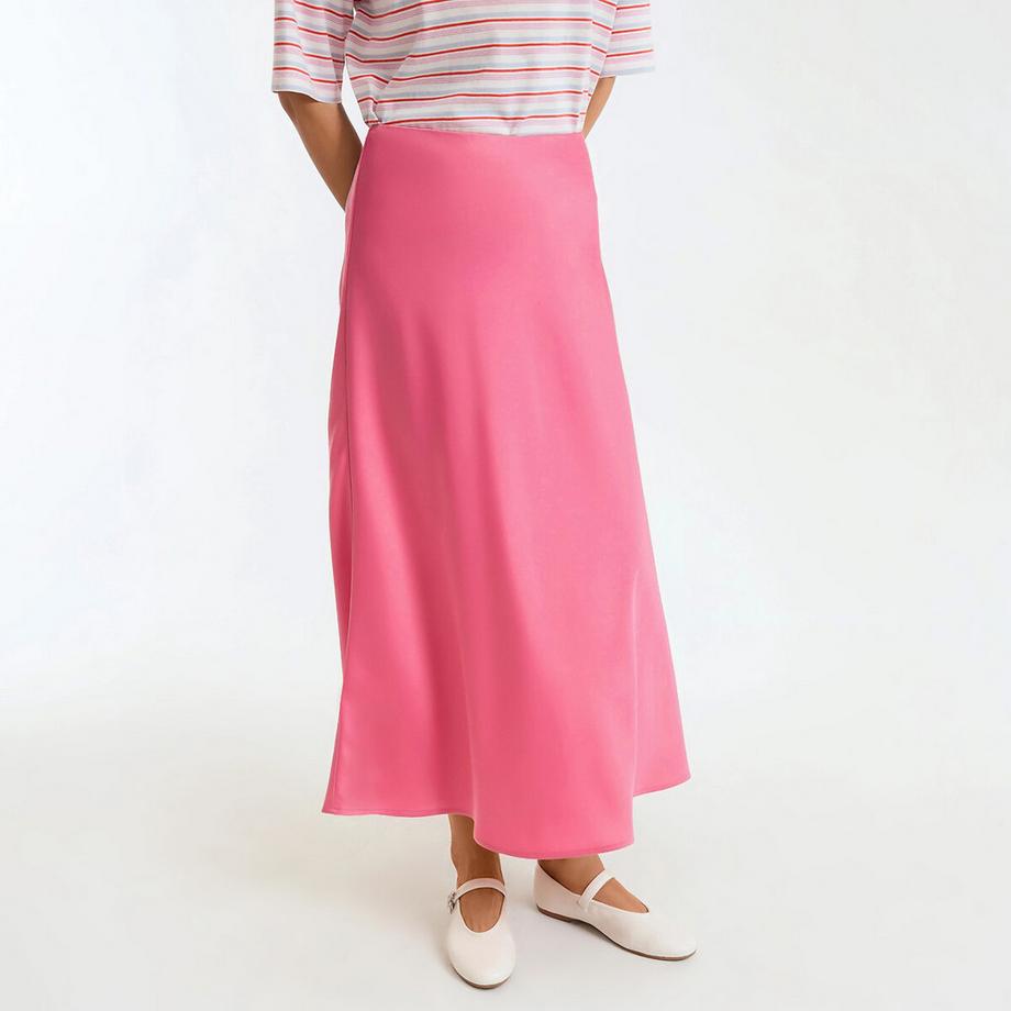 La Redoute Collections Jupe Longue Évasée en Satin Mat  