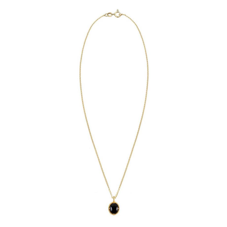 Elli  Collier Femmes Solitaire Pendentif Ovale Vintage Avec Onyx 