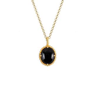 Elli  Halskette Onyx Oval Vintage 