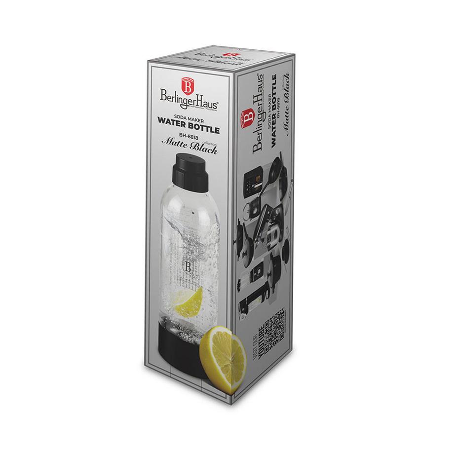 Berlinger Bouteille pour machine à gazéifier l'eau 1 l, collection Matte Black  