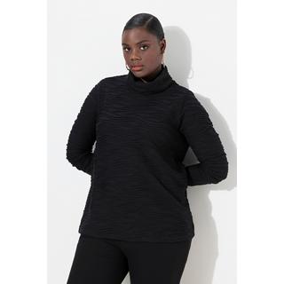 Ulla Popken Design Ondulato Cupro Collo Alto Maglia Maniche Lunghe  