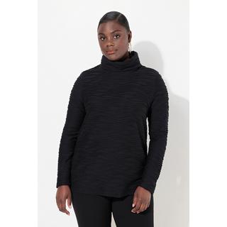 Ulla Popken Design Ondulato Cupro Collo Alto Maglia Maniche Lunghe  