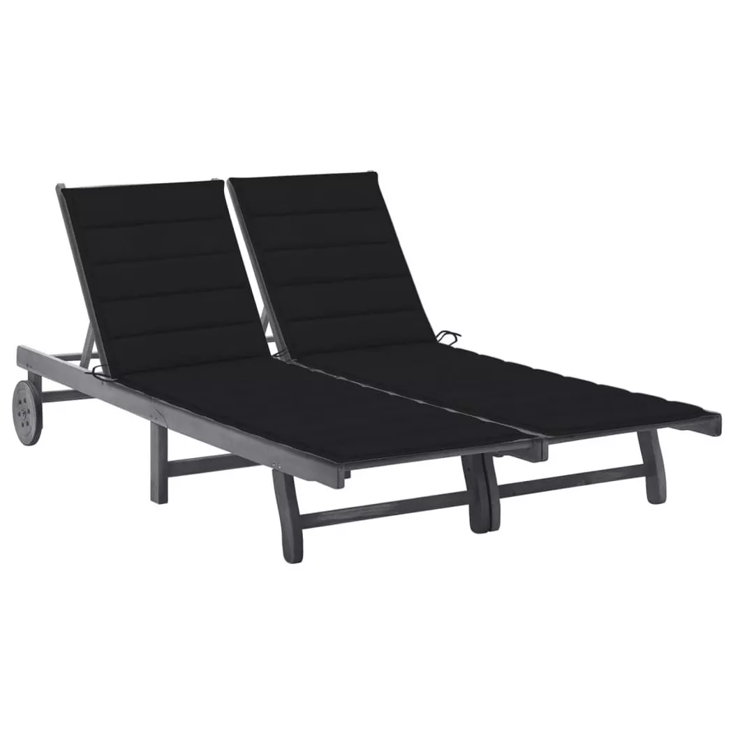 VidaXL - Sonnenliege akazienholz, One Size, Grau