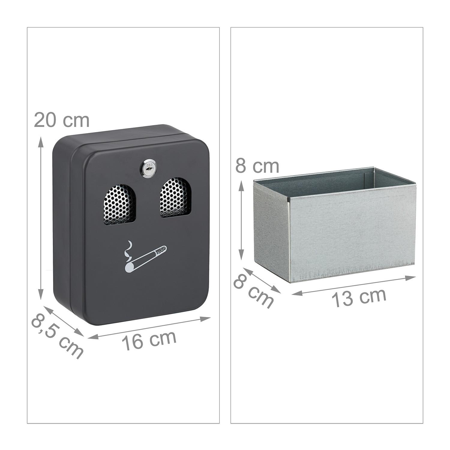 Northio Cendrier mural en anthracite  