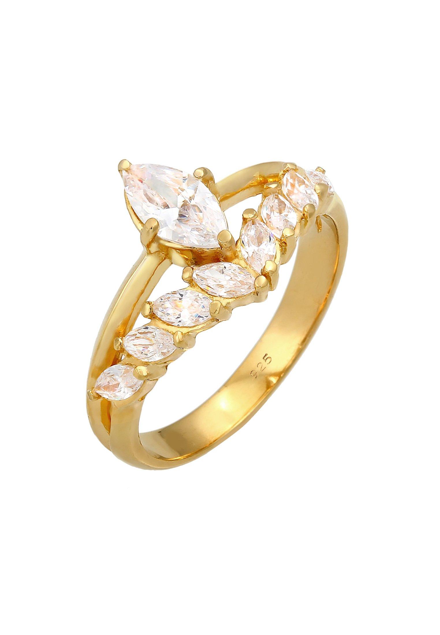 Image of Ring Marquise Zirkonia Damen Gold 56mm