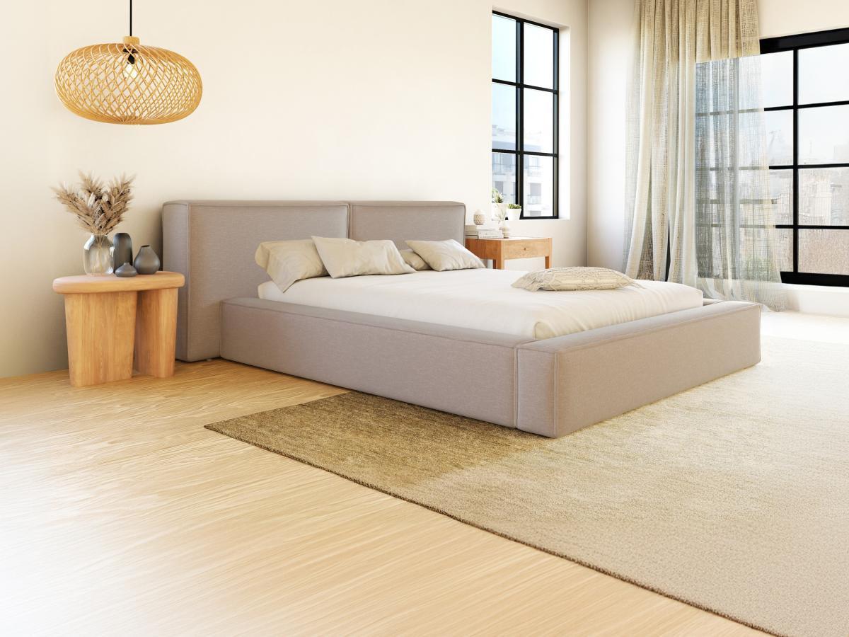 PASCAL MORABITO Bett mit Bettkasten - 180 x 200 cm - Stoff - Beige - TIMANO von Pascal Morabito  