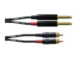 Cordial  Cordial CFU 0.3 PC Audio-Kabel 0,3 m 2 x RCA 2 x 6.35mm Schwarz 