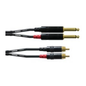 Cordial CFU 0.3 PC Audio-Kabel 0,3 m 2 x RCA 2 x 6.35mm Schwarz