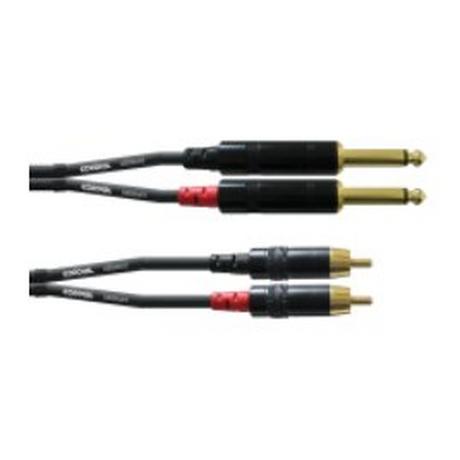 Cordial  Cordial CFU 0.3 PC Audio-Kabel 0,3 m 2 x RCA 2 x 6.35mm Schwarz 