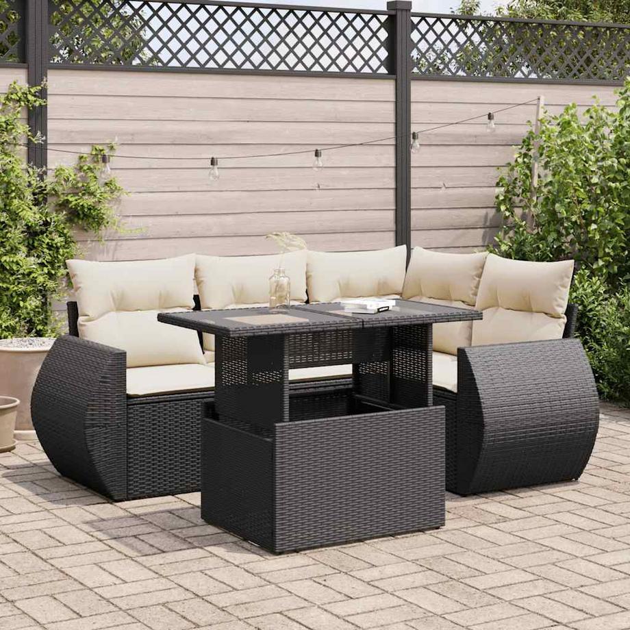 VidaXL set di divani da giardino Polirattan  