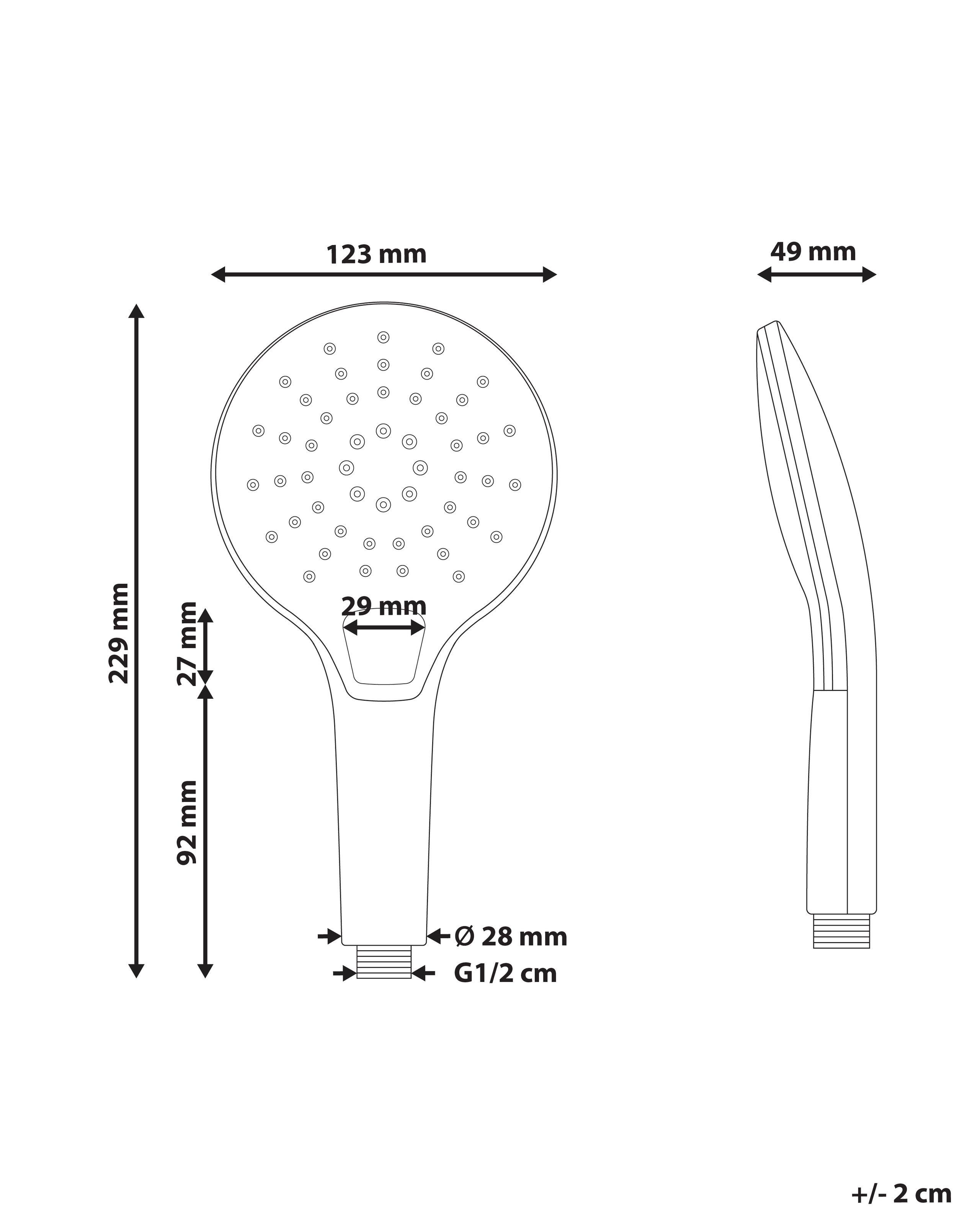 Beliani Duschkopf mit Schlauch aus ABS (robuster Kunststoff) Klassisch IQUIRA  