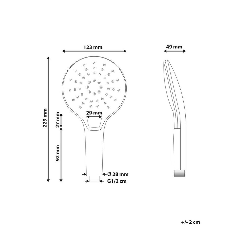 Beliani Kit de pommeau de douche avec tuyau flexible en ABS (matière synthétique durable) Traditionnel IQUIRA  