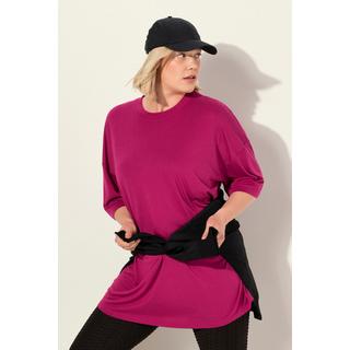 Ulla Popken  Maglia dal taglio lungo e oversize con finissaggio antibatterico, scollo a girocollo e mezze maniche 