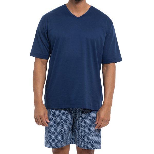 Image of Lounge - Nightwear - Schlafanzug Kurzarm Unisex Blau XL