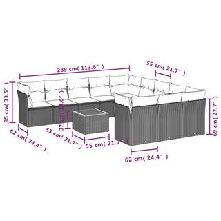 VidaXL Garten sofagarnitur poly-rattan  