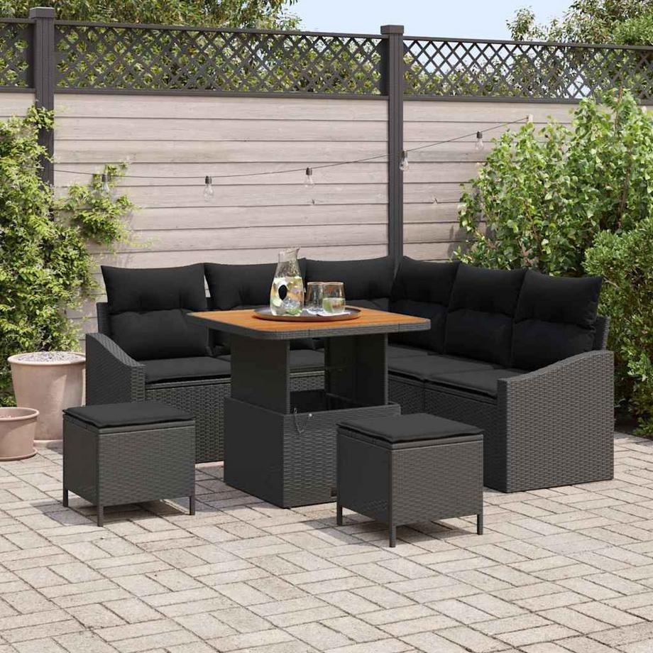 VidaXL Canapé d’extérieur poly rattan  