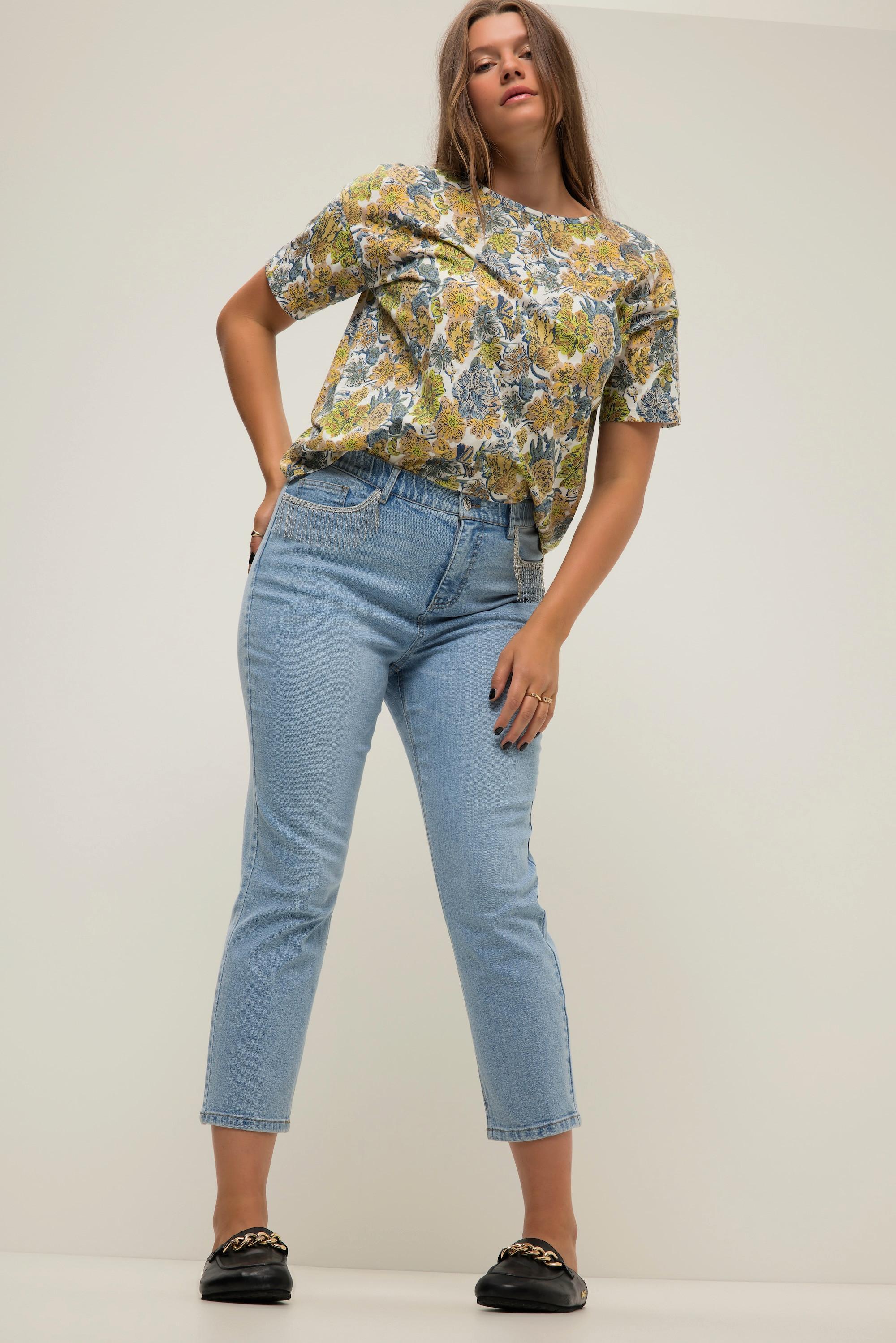 Studio Untold  Mom-Jeans, Wide Legs, 5-Pocket mit Kettenbändern, Zippfly 